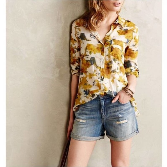 Pilcro and the Letterpress Pants - Anthropologie Pilcro & Letterpress Hyphen Boyfriend Denim Distressed Shorts